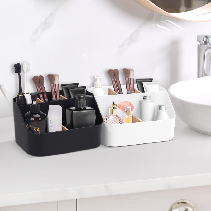 Ayswupt Electric Toothbrush Holders for Bathrooms White Tooth Brushing Holder Kids Toothpaste Holder with Dividers Bathroom Countertop Organizer Tooth Brush Storage Caddy for Sink Vanity Office - Image 5